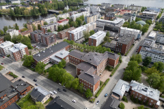 ilmakuvaus, lyseo, museo, lyseon lukio, keskusta, koulu  Kuvassa Lyseo